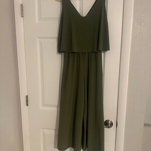Olive Green Sleeveless Jumpsuit